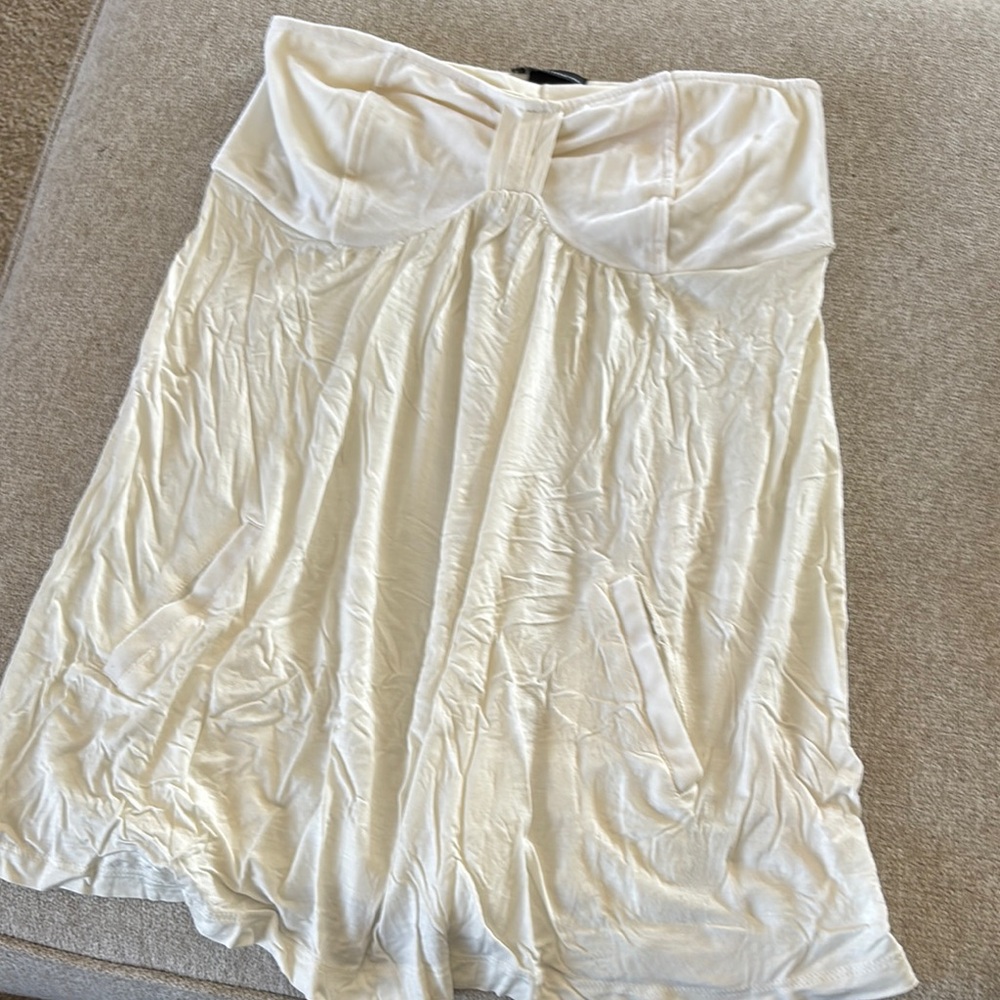 Elegant Ivory Strapless Top, Women’s Small